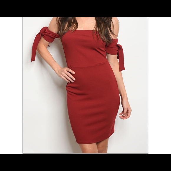 New Off The Shoulder Wine Party Dress ~ Valentine - Picture 4 of 4